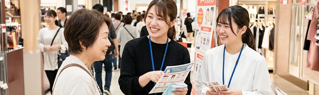 先輩の側で仕事を学ぶ様子